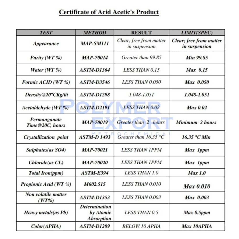 acid acetic tds